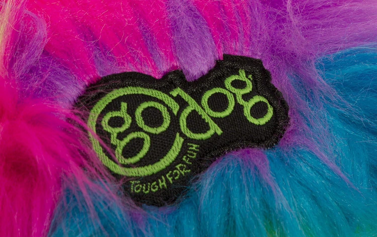 goDog Furballz Squeaky Plush Ball Dog Toy, Chew Guard Technology - Rainbow, Large - Image 6