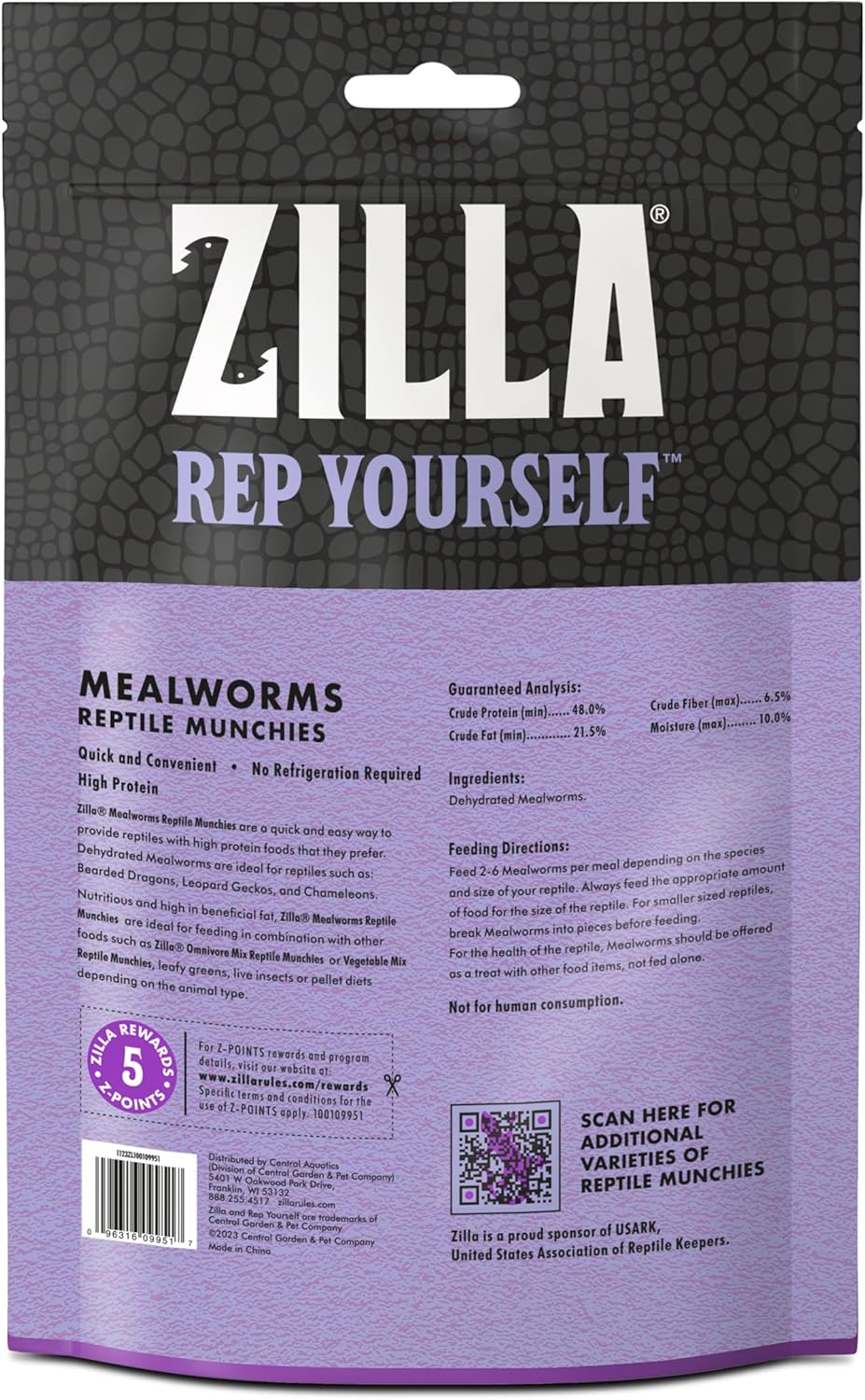 Zilla Reptile Munchies, Mealworms, All-Natural, Dehydrated Mealworms, Ideal for Bearded Dragons, Leopard Geckos, Chameleons and other lizards, Resealable Bag - Image 10