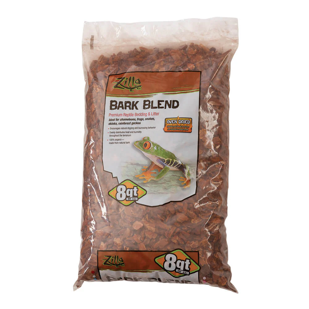 Zilla Reptile Terrarium Bedding Substrate Bark Blend, 8 Quart
