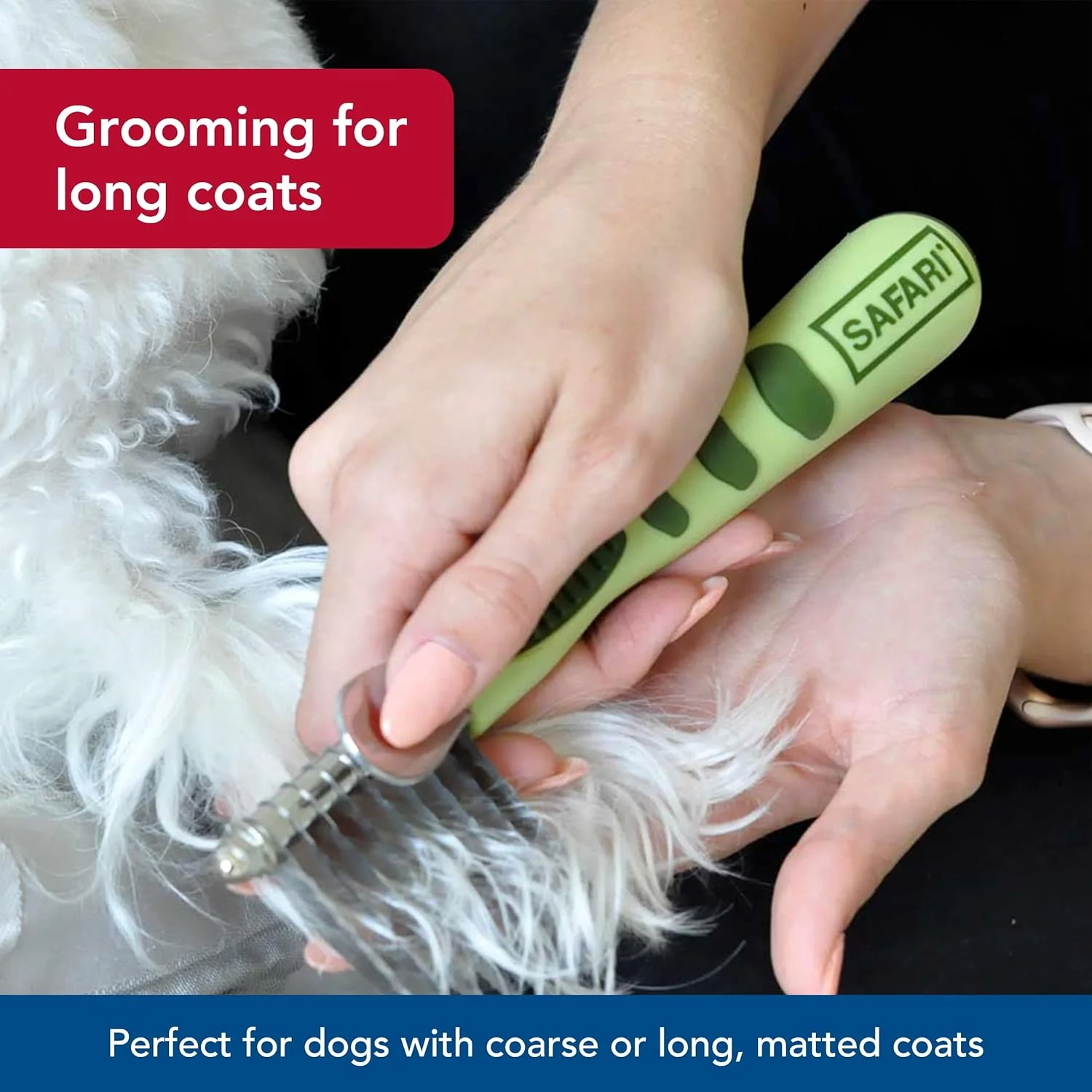 Coastal Pet Safari Dog De-Matting Comb - Serrated Stainless Steel Grooming Tool for Dogs with Medium to Long Hair - Keeps Coats Smooth & Soft - Image 4