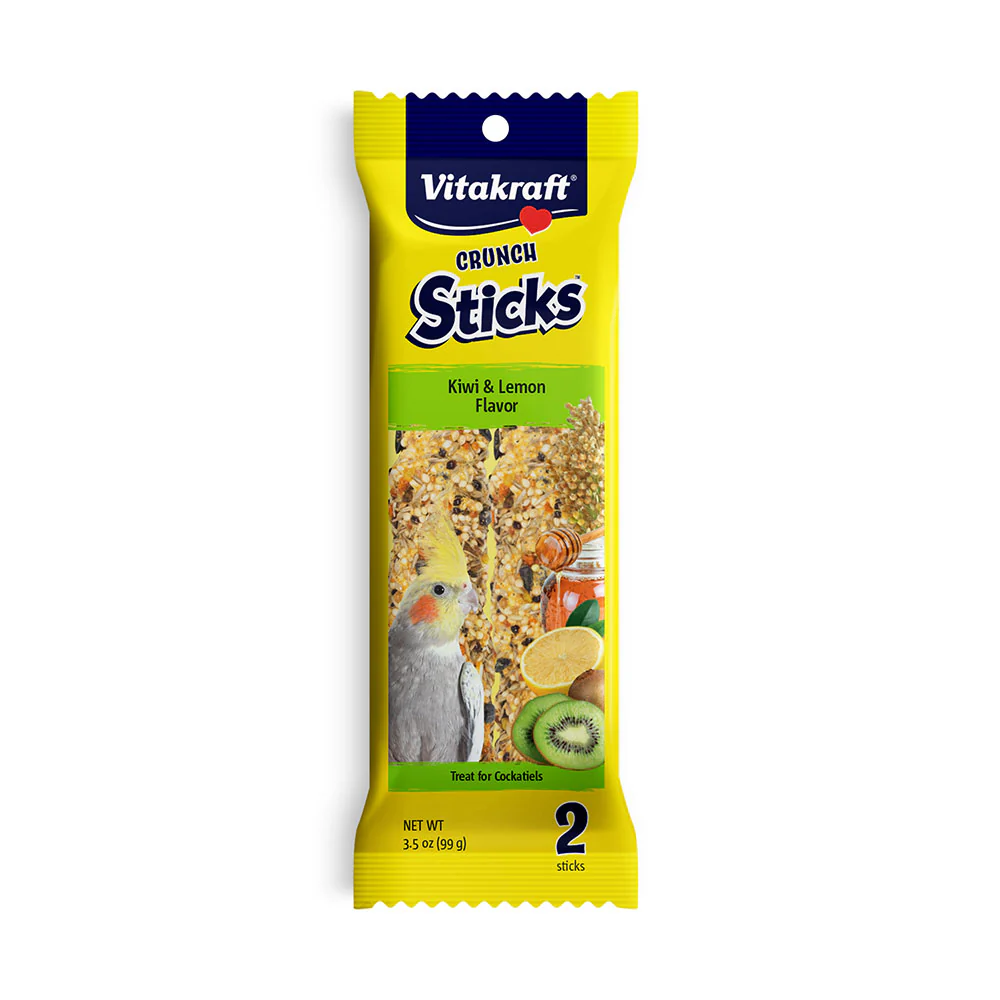 Vitakraft Crunch Sticks Kiwi & Lemon Flavor Bird Treat for Cockatiels