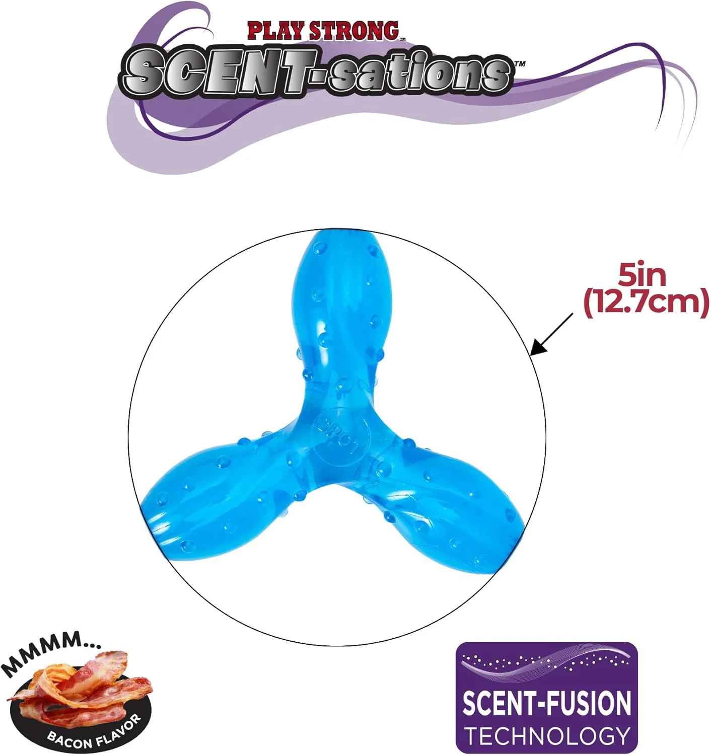 SPOT Play Strong Scent-sations Trident - Scent-Infused, Strong, Durable TPR Rubber, Heavy Duty Dog Toys for Aggressive Chewers - Image 4