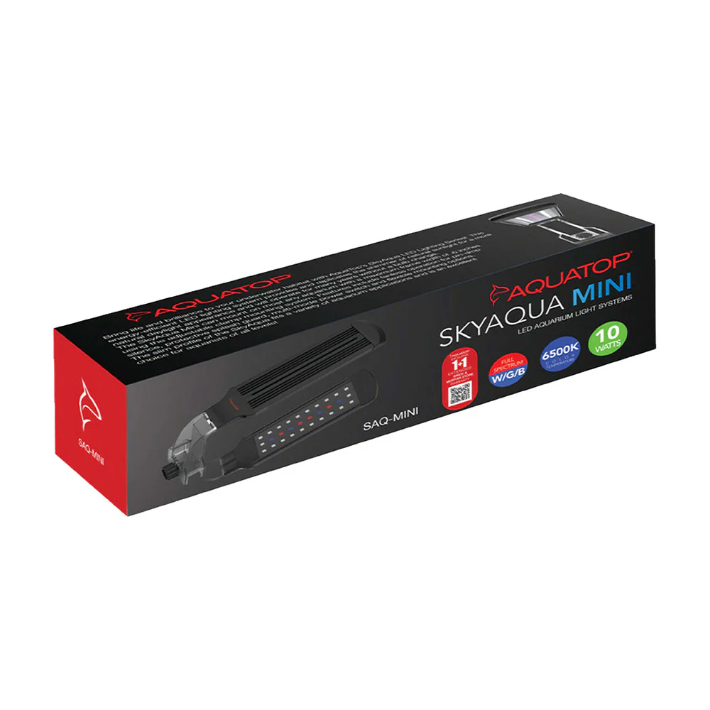 Aquatop LED Aquarium Clamp on Light, 6,500K Spectrum, Fits Rimless Fish Tanks, SkyAqua Mini, UL & CSA, SAQ-Mini