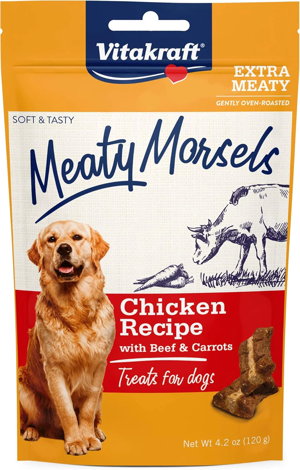 Vitakraft Meaty Morsels Treats for Dogs - Chicken with Beef and Carrots - Super Soft Dog Treats for Training - Image 2