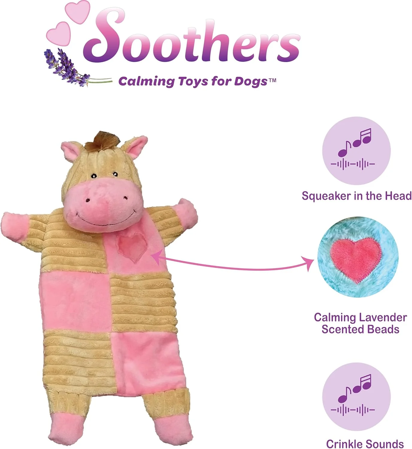 SPOT Soothers- Crinkle Paper Dog Toy-Separation Anxiety Toys For Dogs, Stuffing Free, Scented With Calming Lavender Fragrance Beads To Safely Calm & Relax Dogs and Puppies, 13in - Image 4