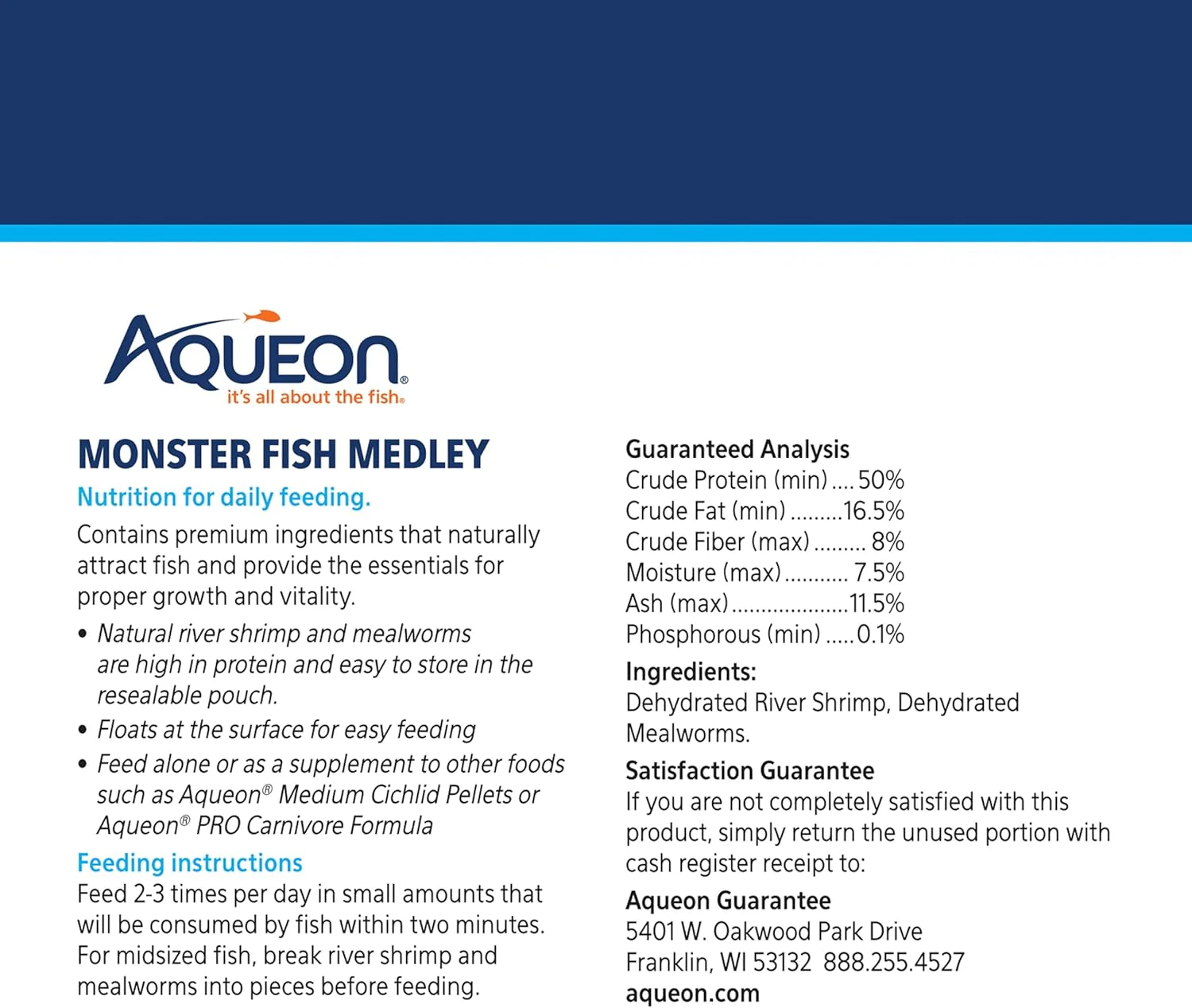 Aqueon® Dehydrated Monster Medley Fish Food 3.5 Oz - Image 3
