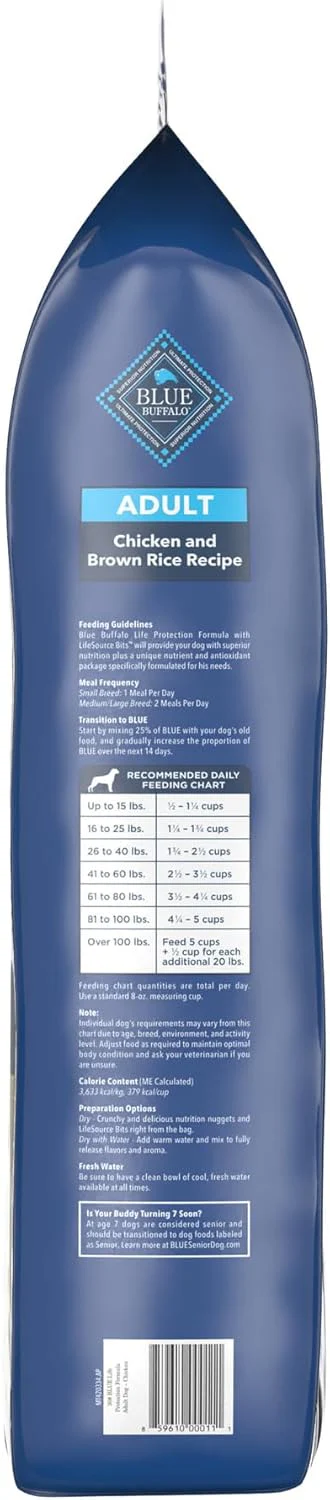 Blue Buffalo Life Protection Formula Adult Dry Dog Food, Helps Build and Maintain Strong Muscles, Made with Natural Ingredients, Chicken & Brown Rice Recipe - Image 5