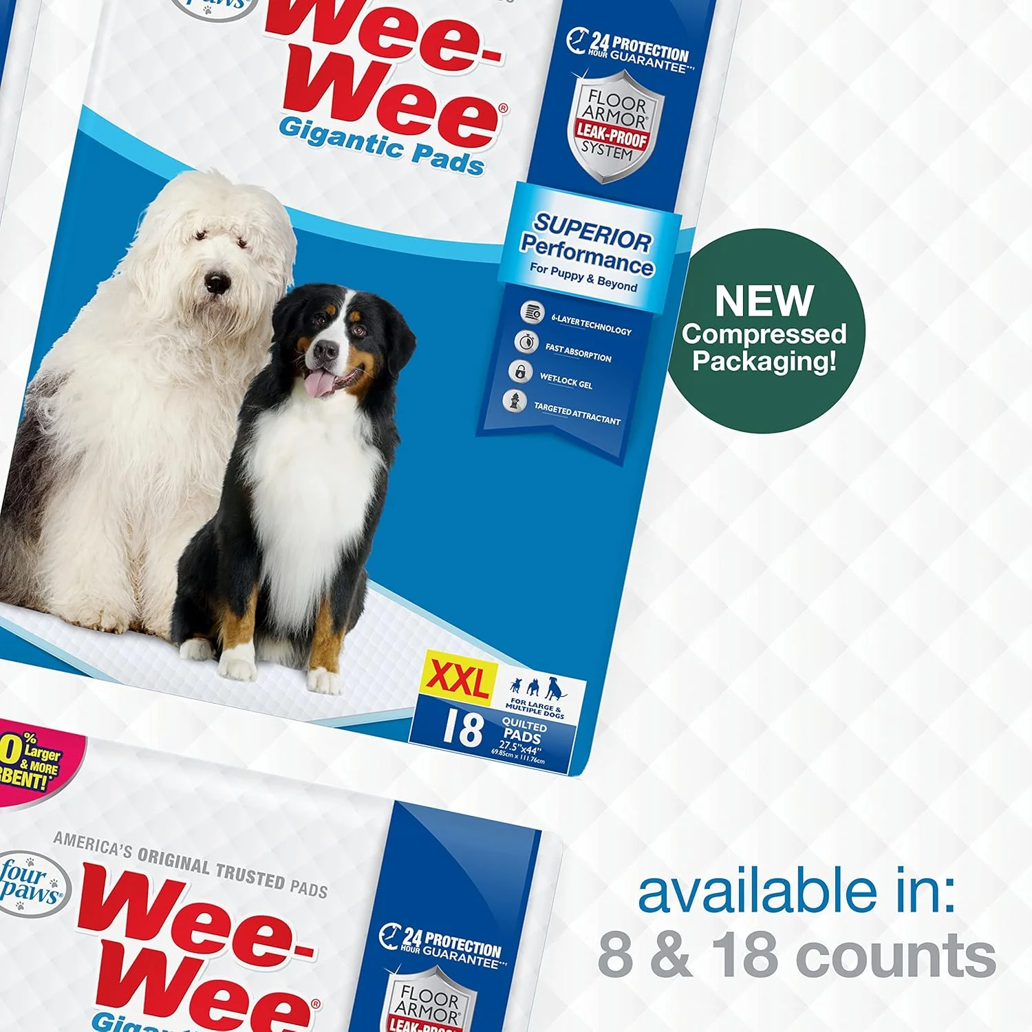 Four Paws Wee-Wee Superior Performance Pee Pads for Dogs with Runoff Barrier Edge Guard Protection, Puppy & Dog Potty Training Pads, Housebreaking Supplies - Image 8