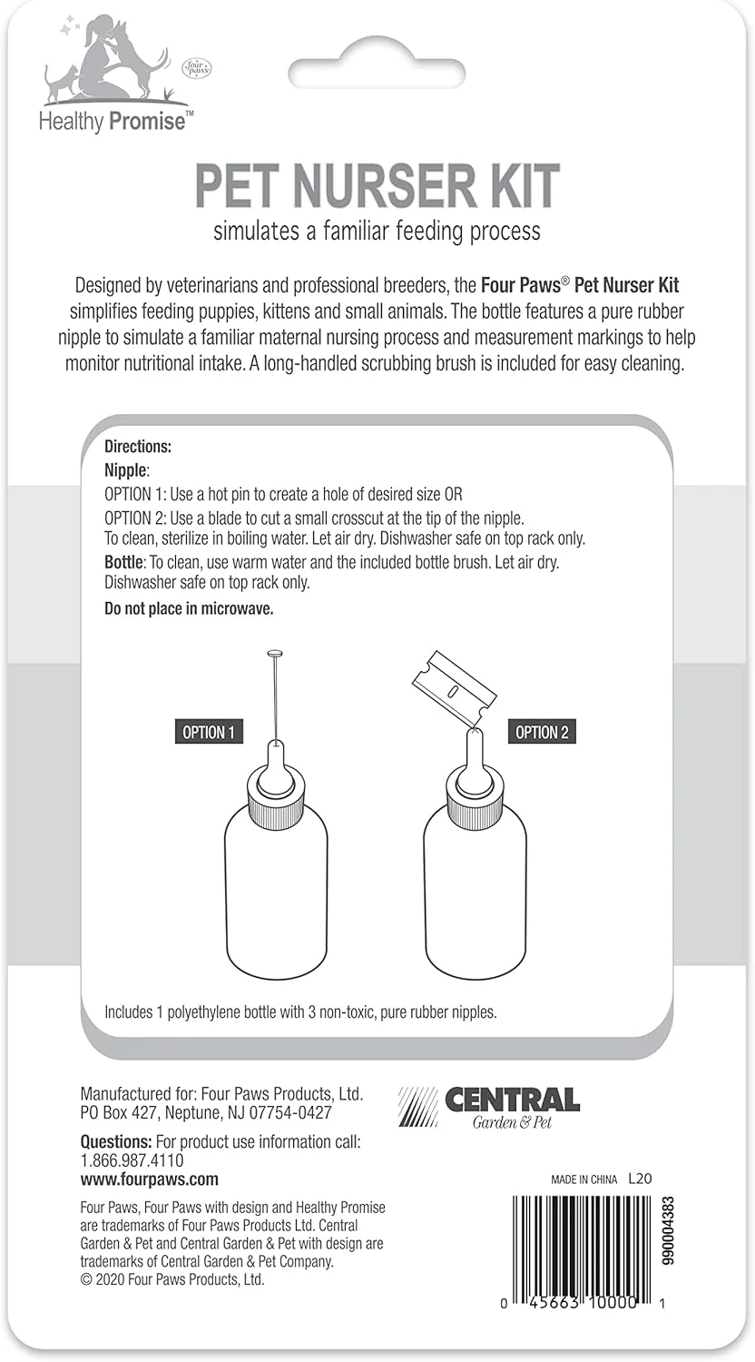 Four Paws Pet Nursing Kit, Feeding Bottle and Brush for Kittens & Puppies 2 oz - Image 7