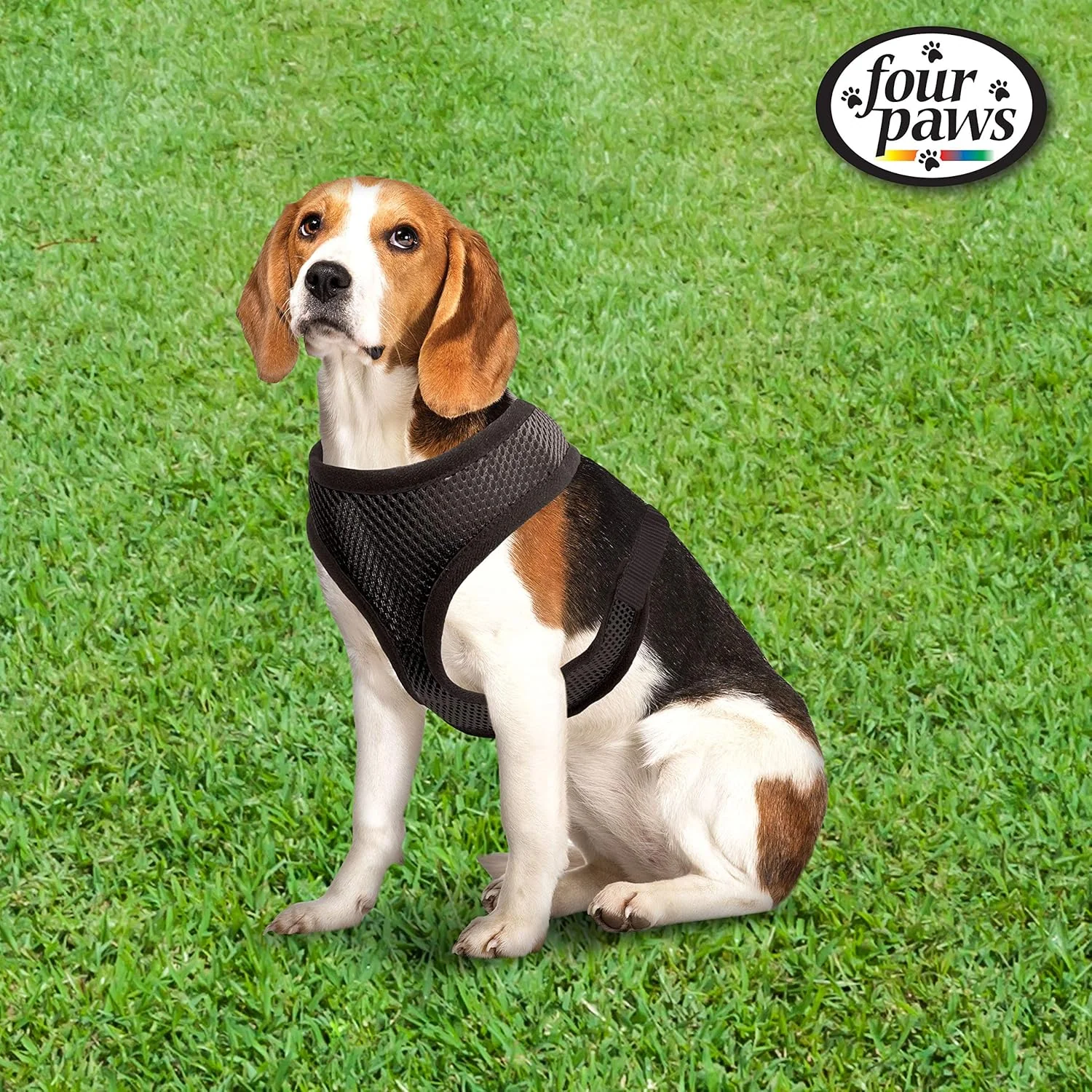 Four Paws Walk-About Comfort Control No-Pull Harness for Dogs, Adjustable Soft Padded Breathable Air Mesh Dog Vest for Walking, Black - Image 3