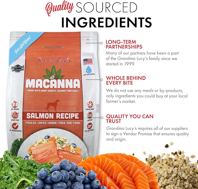 Grandma Lucy’s® Macanna™ Freeze Dried Grain Free Salmon Recipe Dog Food - Image 4