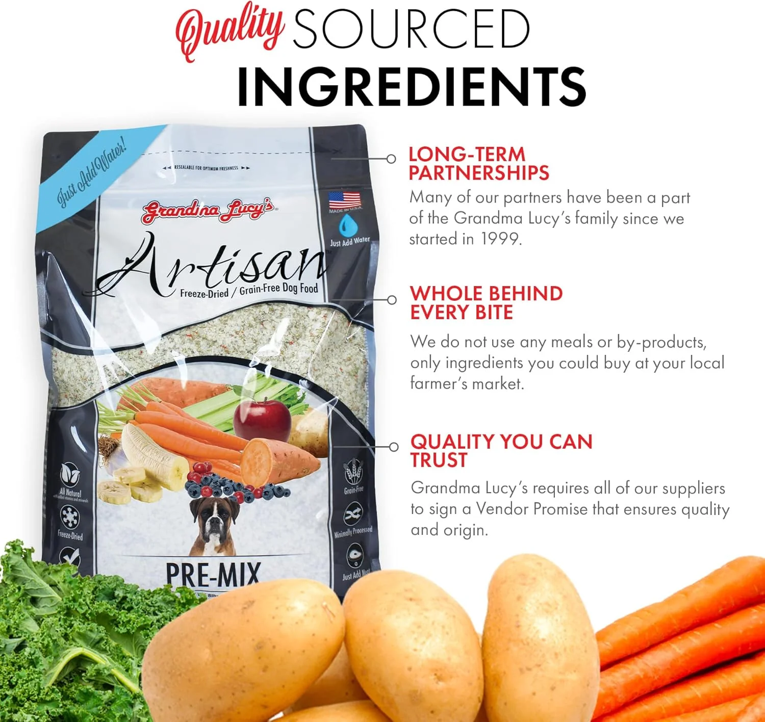 Grandma Lucy’s® Artisan™ Freeze Dried Grain Free Pre-Mix Recipe Dog Food - Image 3