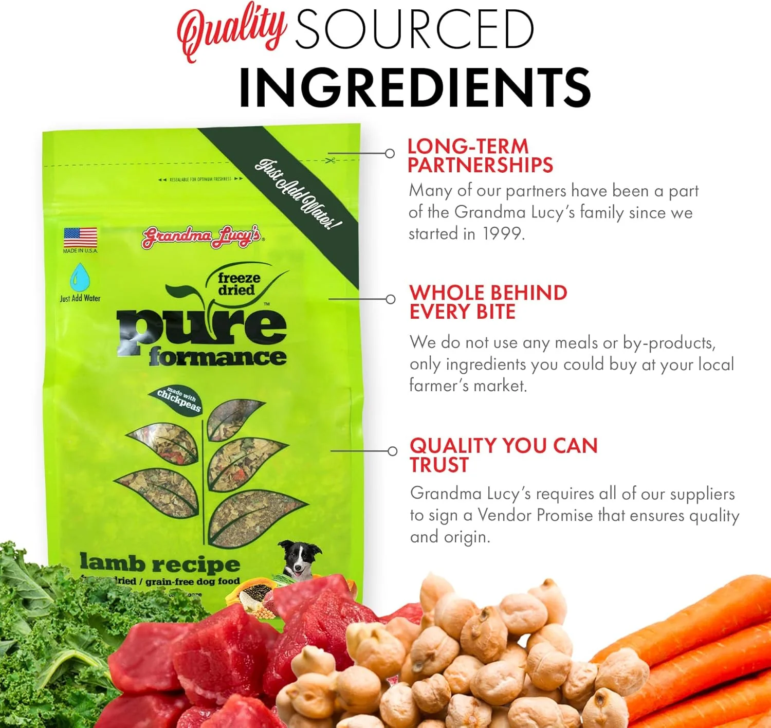 Grandma Lucy’s® Pureformance™ Freeze Dried Grain Free Lamb Recipe Dog Food - Image 2
