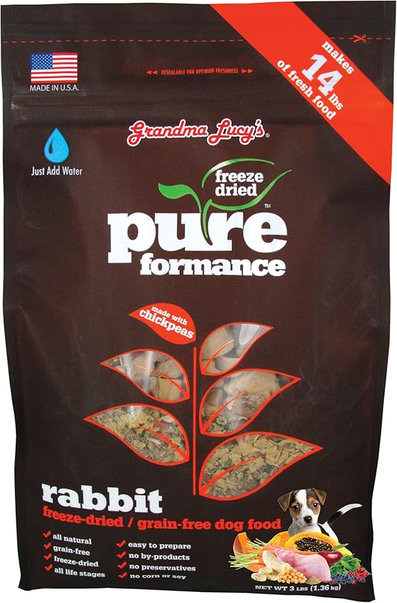 Grandma Lucy’s® Pureformance™ Freeze Dried Grain Free Rabbit Recipe Dog Food