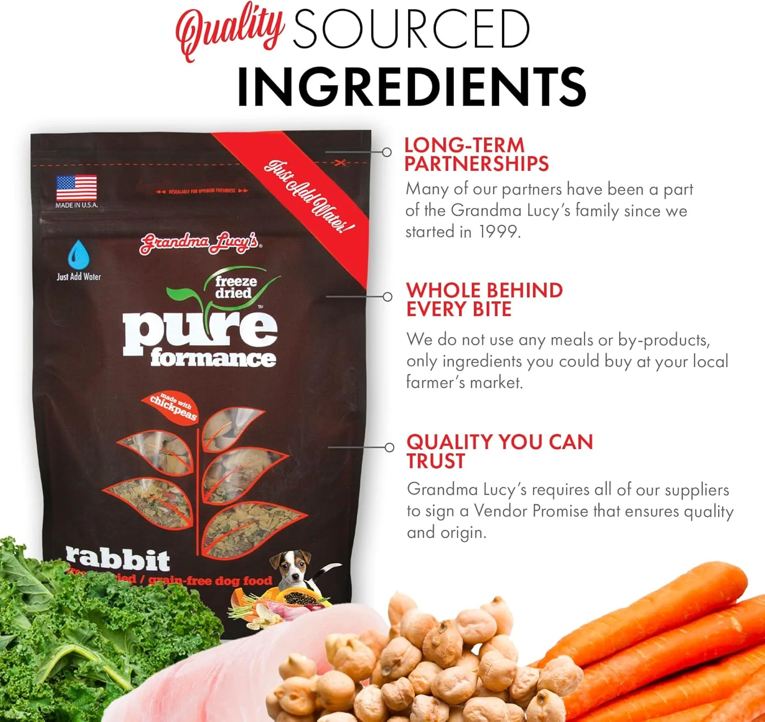Grandma Lucy’s® Pureformance™ Freeze Dried Grain Free Rabbit Recipe Dog Food - Image 3