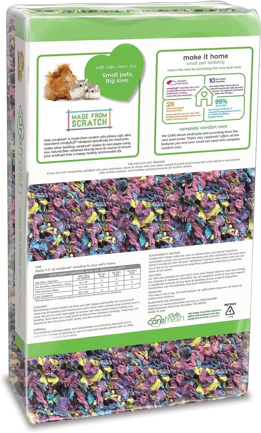 Carefresh 99% Dust-Free Confetti Natural Paper Small Pet Bedding with Odor Control - Image 3