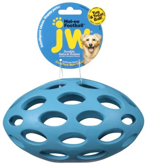 JW Pet Hol-ee Football Dog Toy Puzzle Ball, Natural Rubber - Image 9