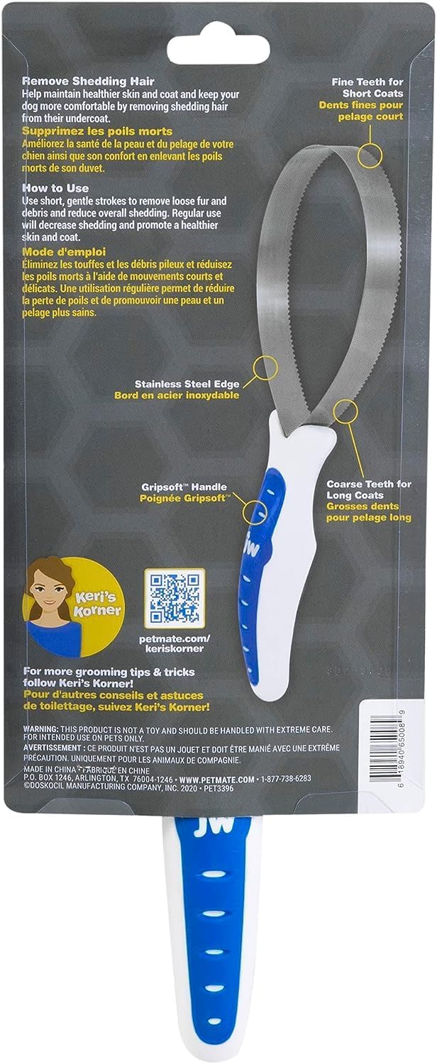 JW® Gripsoft® Shedding Blade Gray/Yellow Color Regular - Image 5