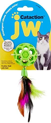 JW® Cataction Feather Ball with Bell Cat Toys Color One Size - Image 5