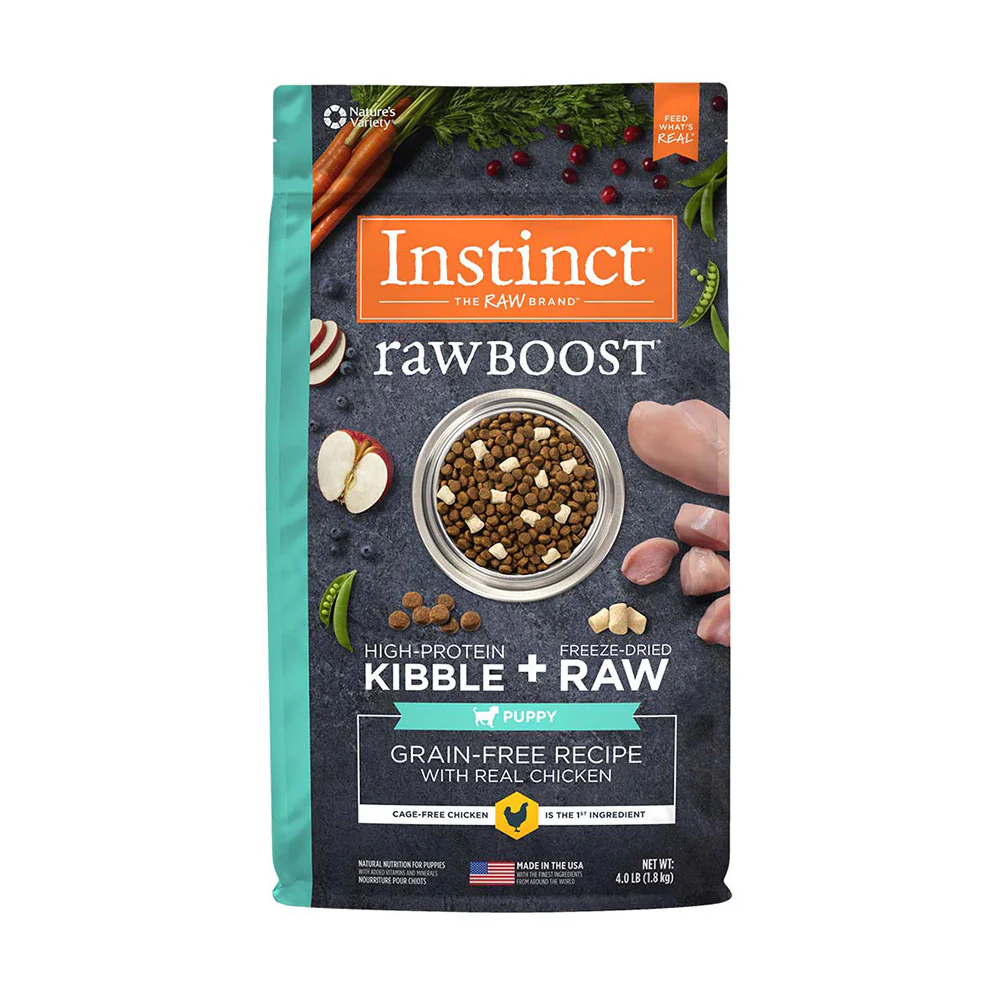 Instinct Raw Boost Puppy, Natural Dry Dog Food with Freeze Dried Pieces, Grain Free Recipe - Real Chicken