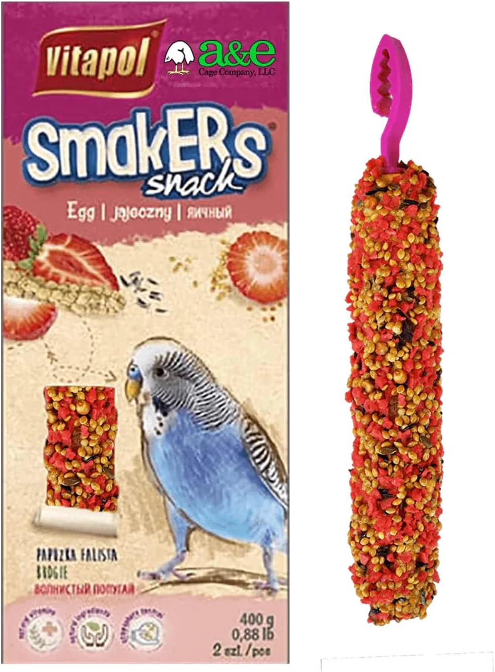 A&E Cage 644118 Vitapol Smakers Parakeet Treat Sticks - Strawberry - Image 2