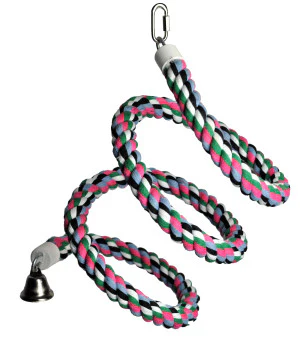 A&E CAGE Company Happy Beaks Cotton Rope Boing with Bell Bird Toy - Image 5