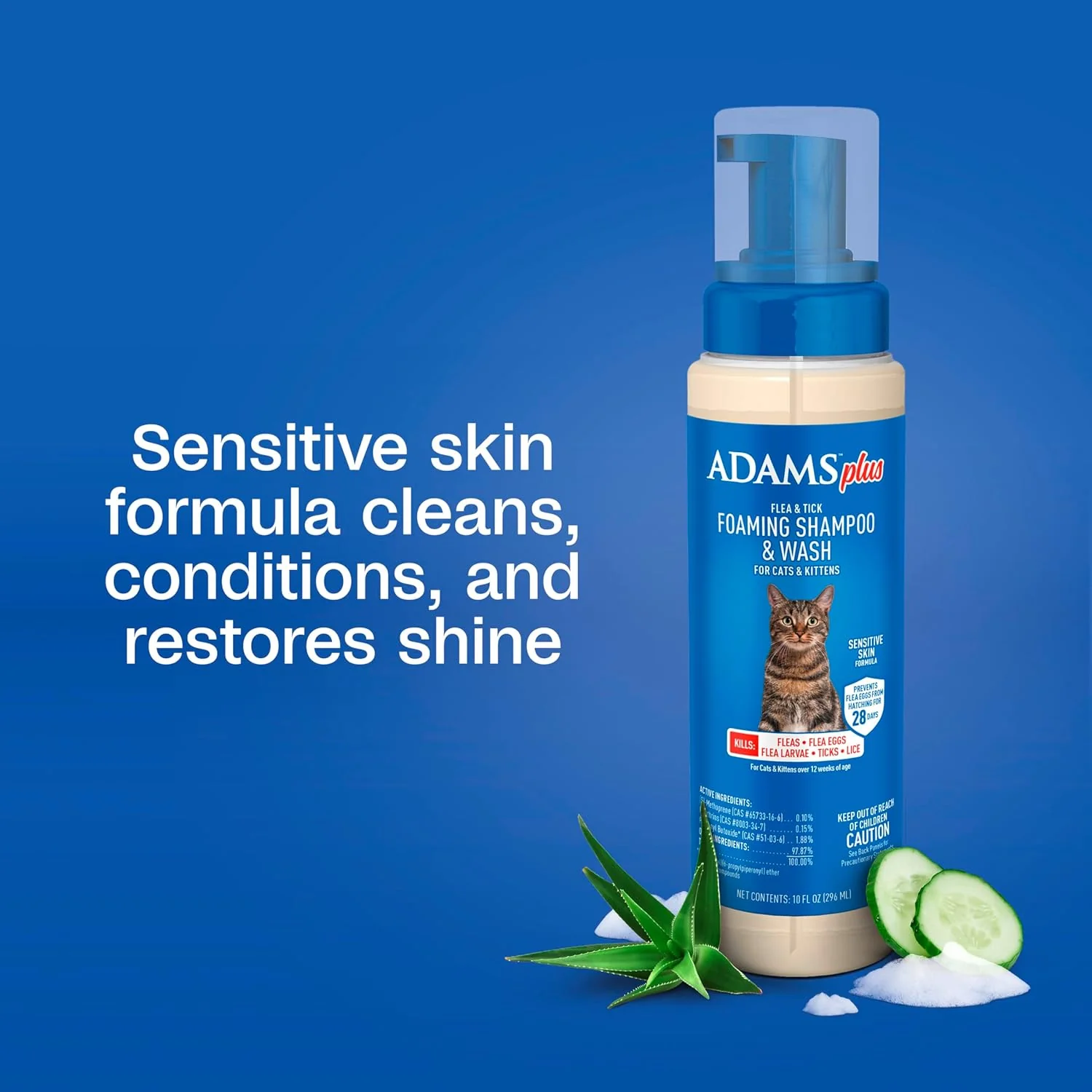 ADAMS Plus Flea & Tick Foaming Shampoo & Wash for Cats & Kittens – 10 oz - Image 5