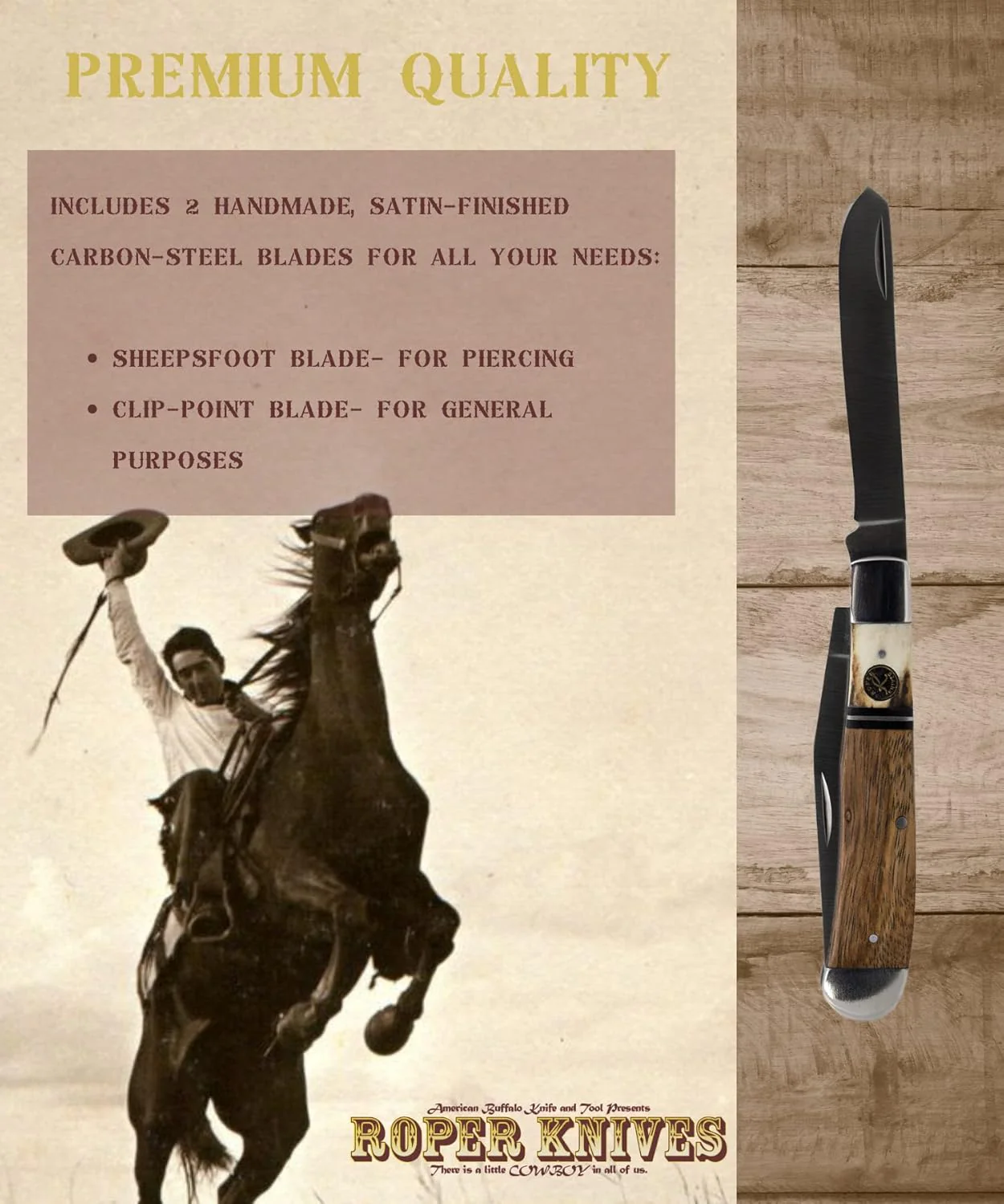 American Buffalo® Laredo Stag Trapper - Image 5
