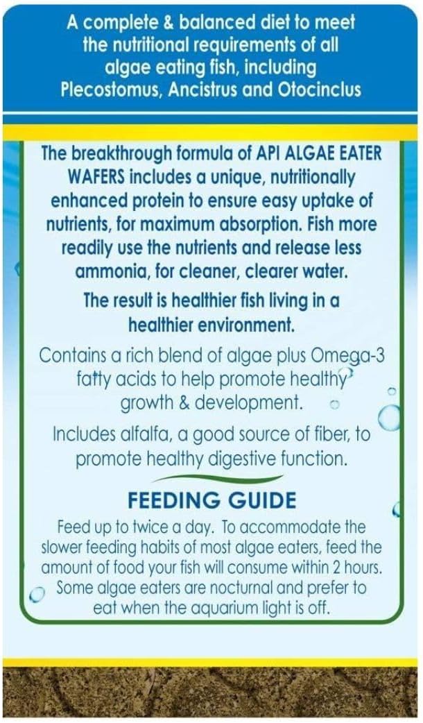 API Algae Eater Pea Protein Natural Pre-Biotic Algae Wafer with spirulina for Algae Eating Fish - Image 5