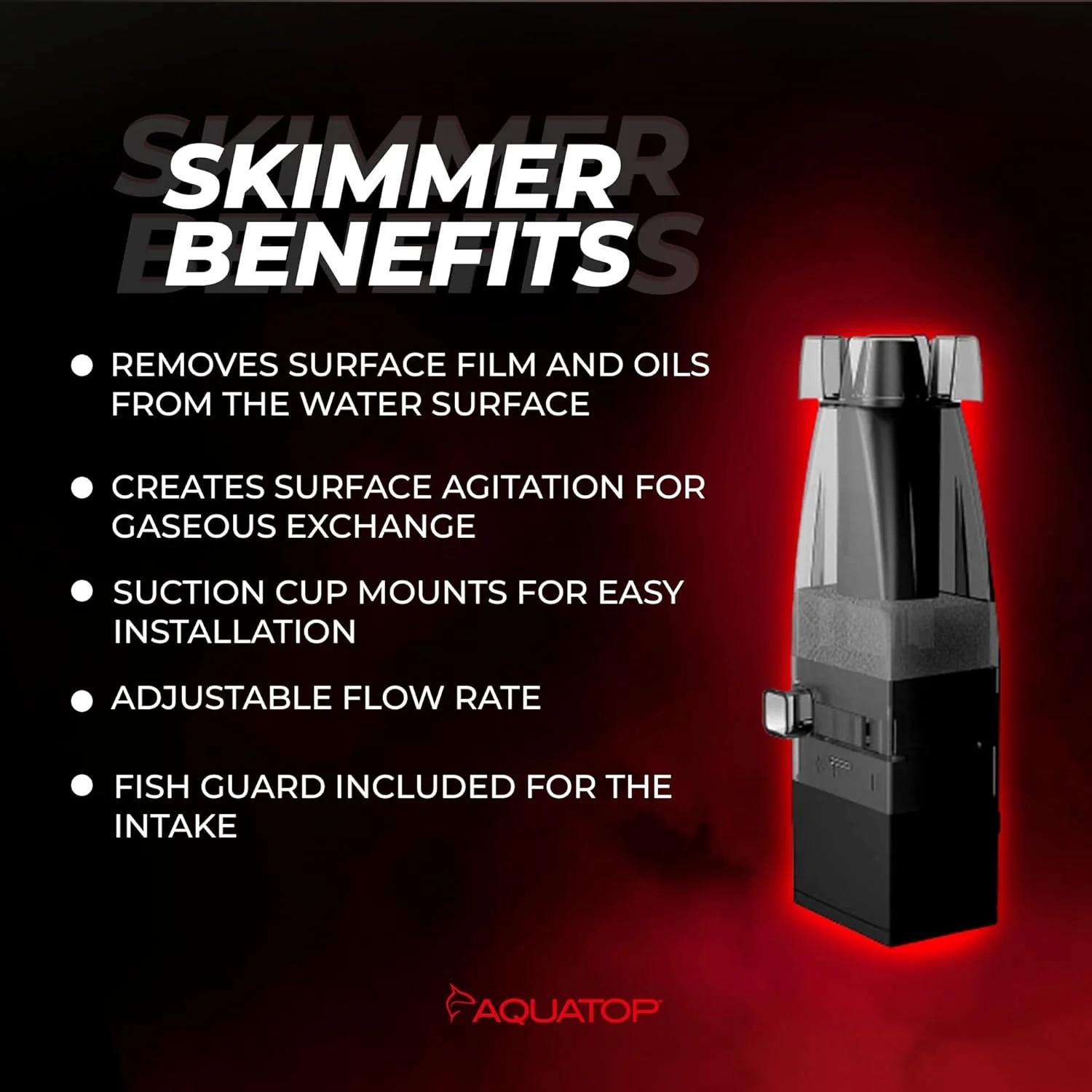 Aquarium Surface Skimmer 65 GPH Flow Rate – Efficient Waste Removal – Ideal for Tanks Up to 100 Gallons – Ideal for Freshwater & Saltwater Compatible - Image 3