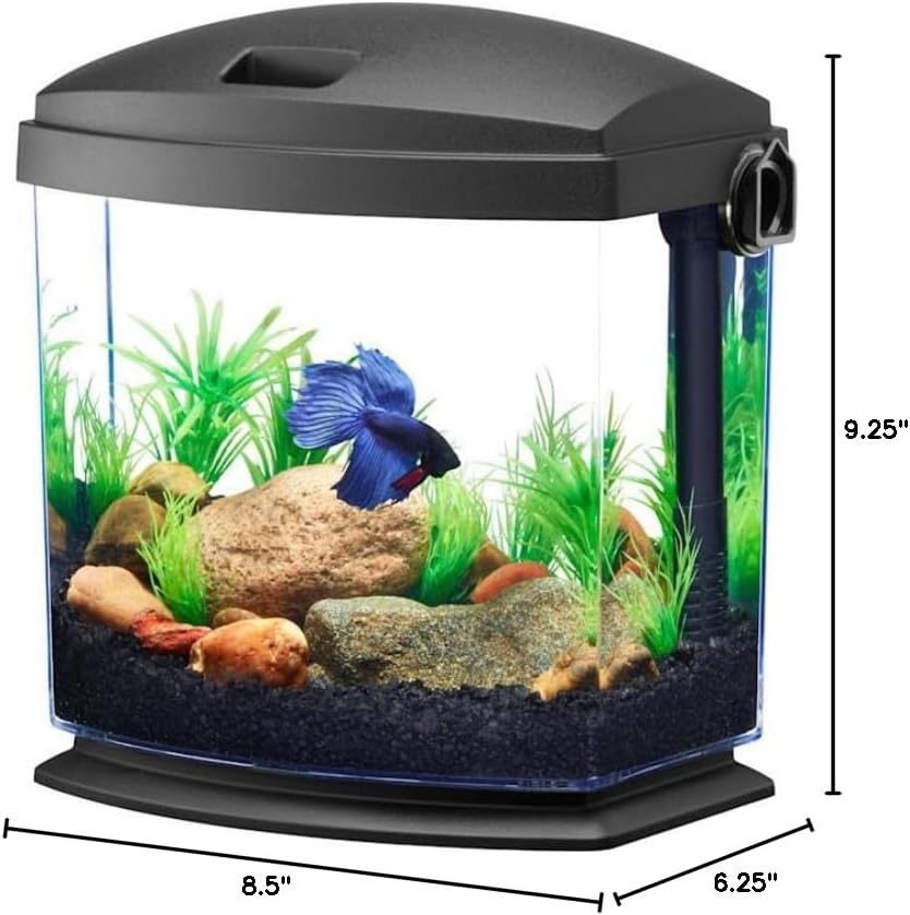 Aqueon BettaBow with Quick Clean Technology Aquarium Kit, Black Black 1 Gallon - Image 10