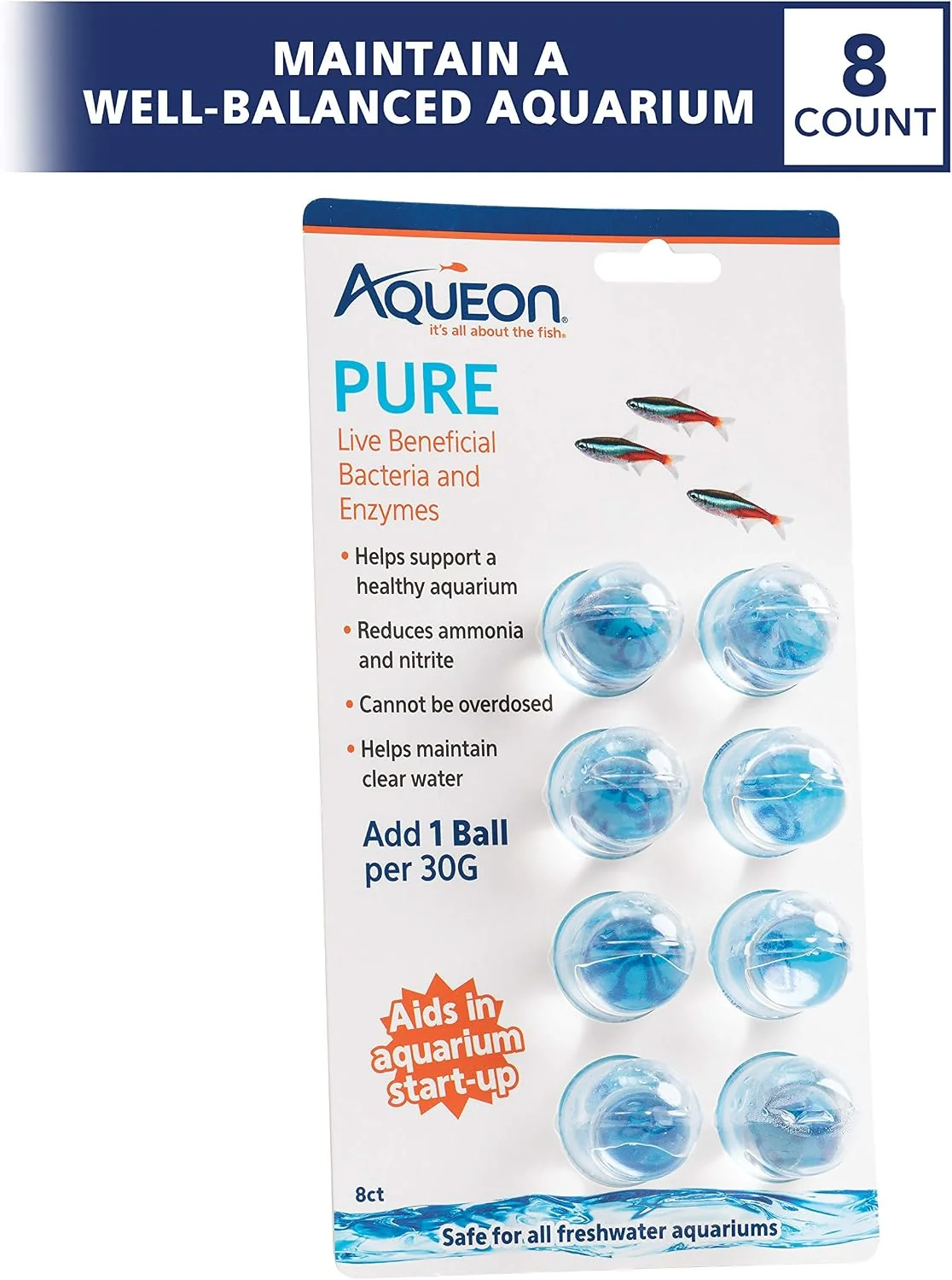 Aqueon PURE Bacteria Supplement – 8 Pack (30 Gallon) - Image 2
