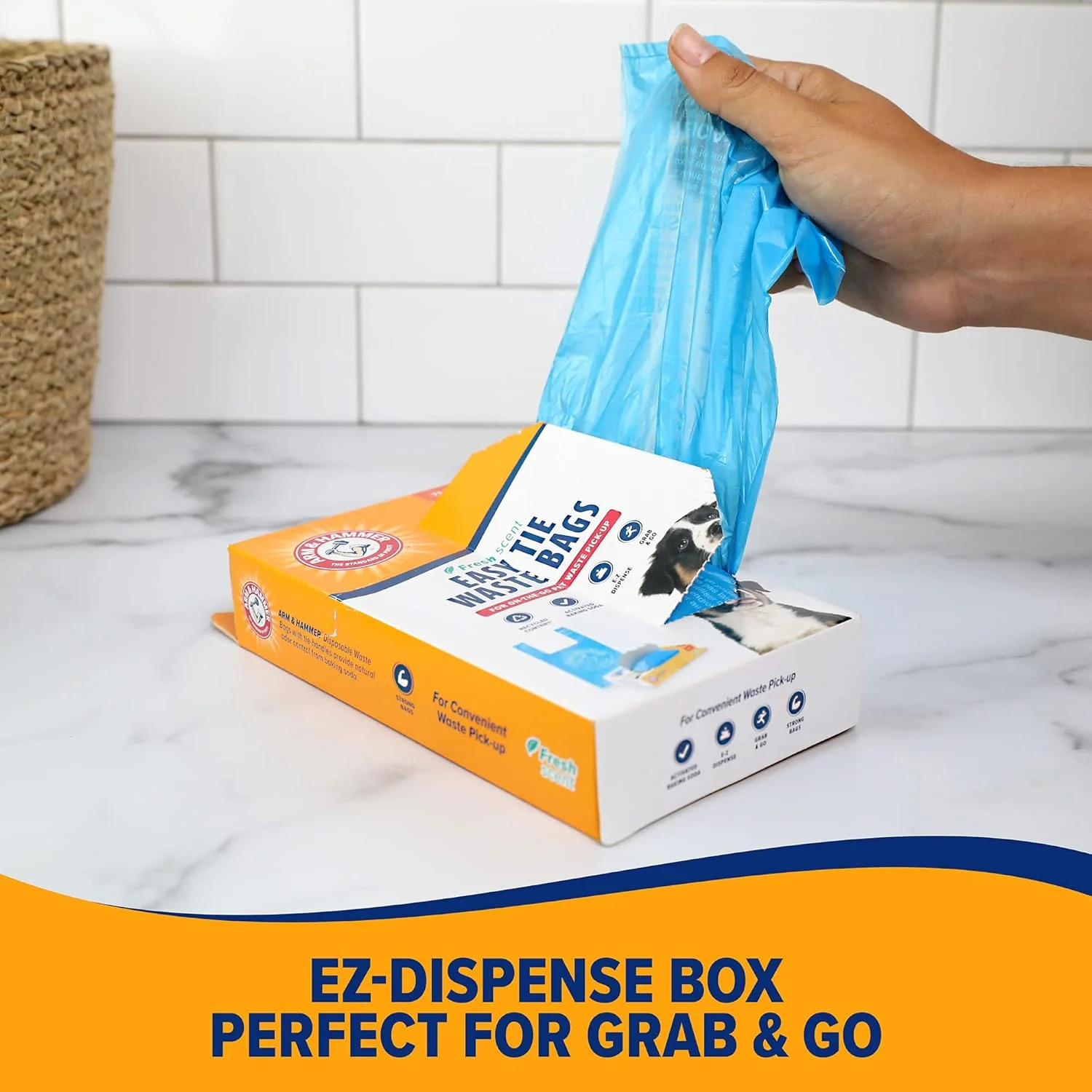 ARM & HAMMER Easy-Tie Waste Bags, Blue, 75 Count - Image 5