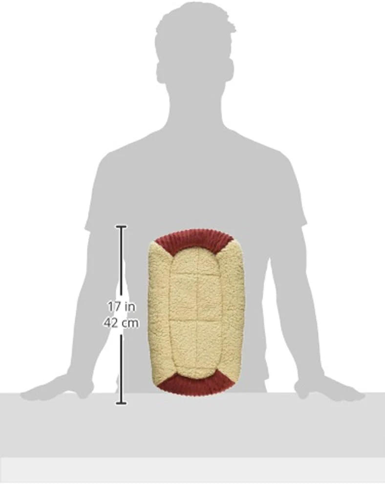 ASPEN PET SELF WARM BOLSTER MAT Barn Red/ Cream - Image 3