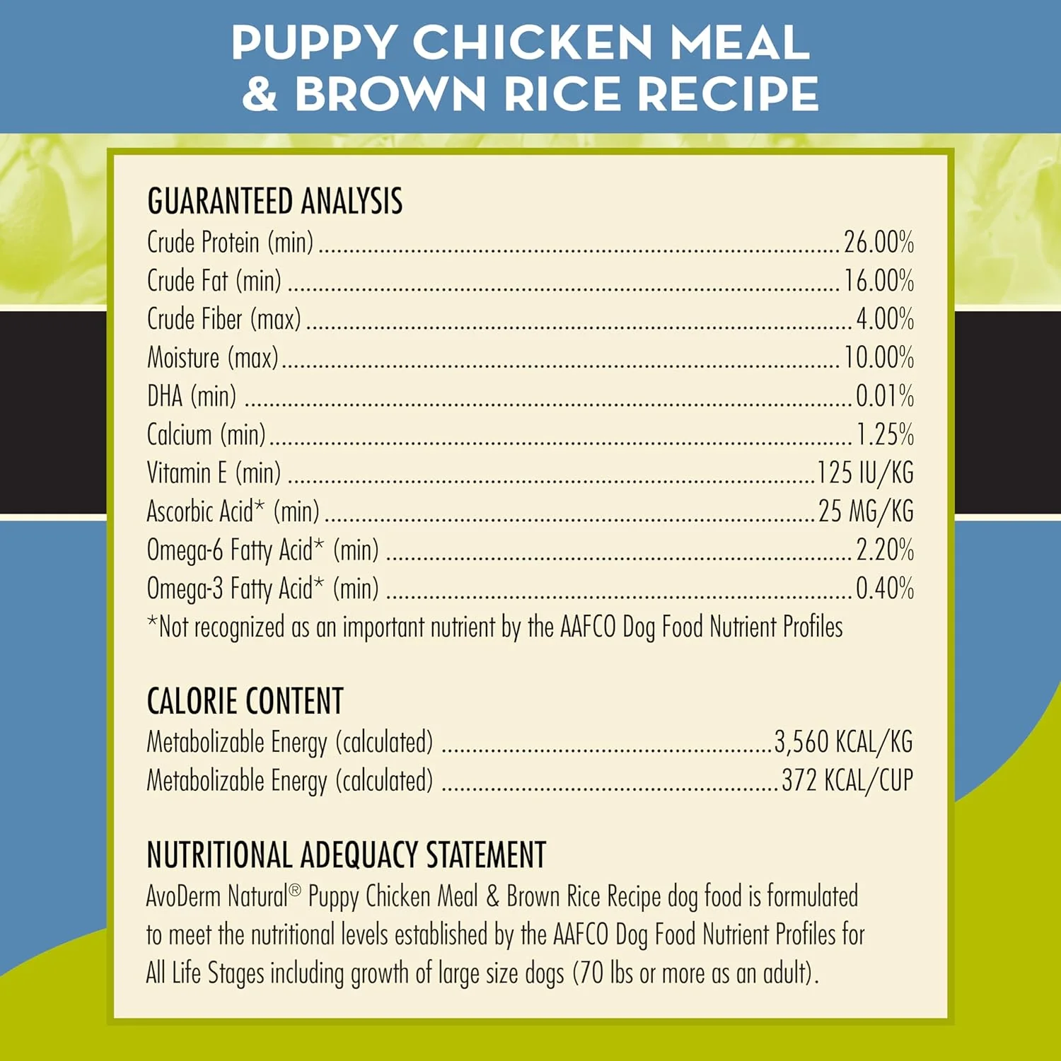 AvoDerm Puppy Dry Dog Food, DHA For Brain & Eye Development, Chicken & Brown Rice Formula, 15lb bag - Image 4