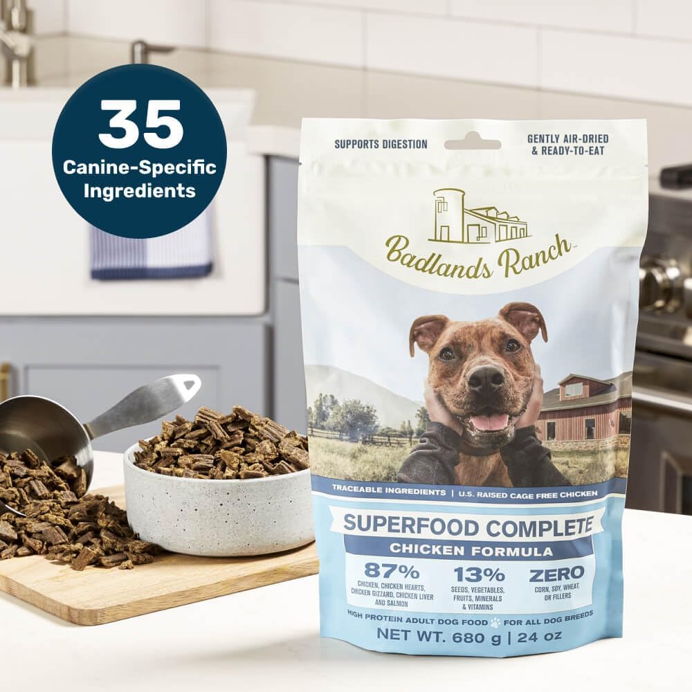 Badlands Ranch Superfood Complete, Air-Dried Adult Dog Food - High Protein, Zero Fillers, Superfood Nutrition by Katherine Heigl (11.5 oz., Premium Chicken) - Image 7