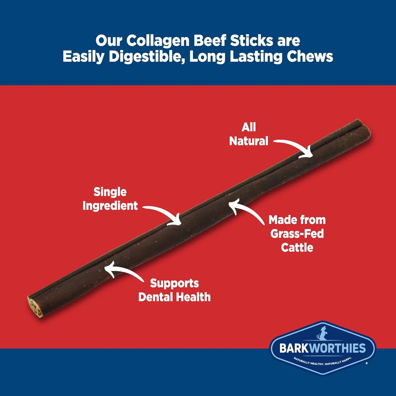 Barkworthies Plain Collagen Sticks - 12 Inch 6 Count (Pack of 1) - Long-Lasting, Single Ingredient - Image 3