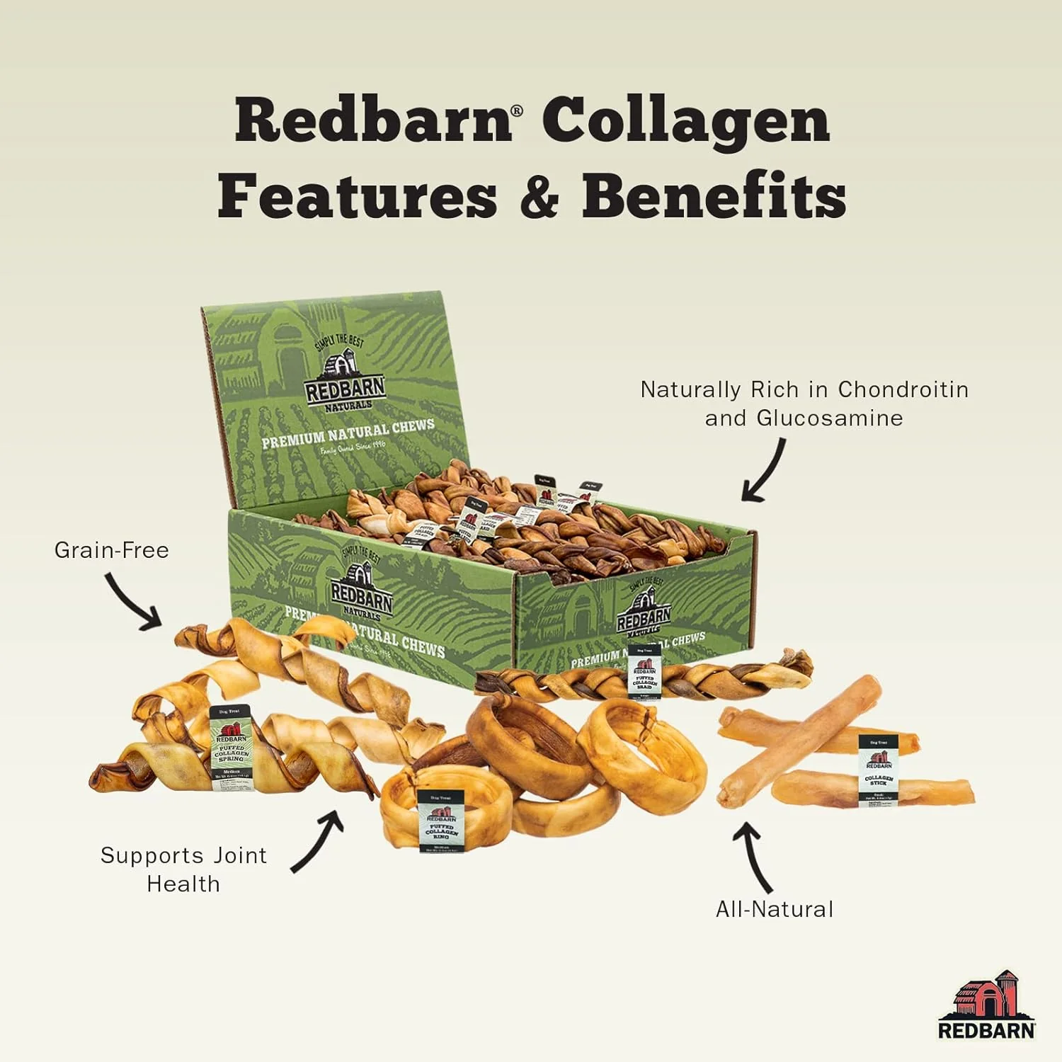 Redbarn Beef Collagen Sticks for Dogs, Long Lasting Collagen Chews for Dogs. Bully Sticks Alternative High Protein Dental Treats w/ Natural Collagen for Dogs Supports Joint, Skin & Coat Health - Image 2