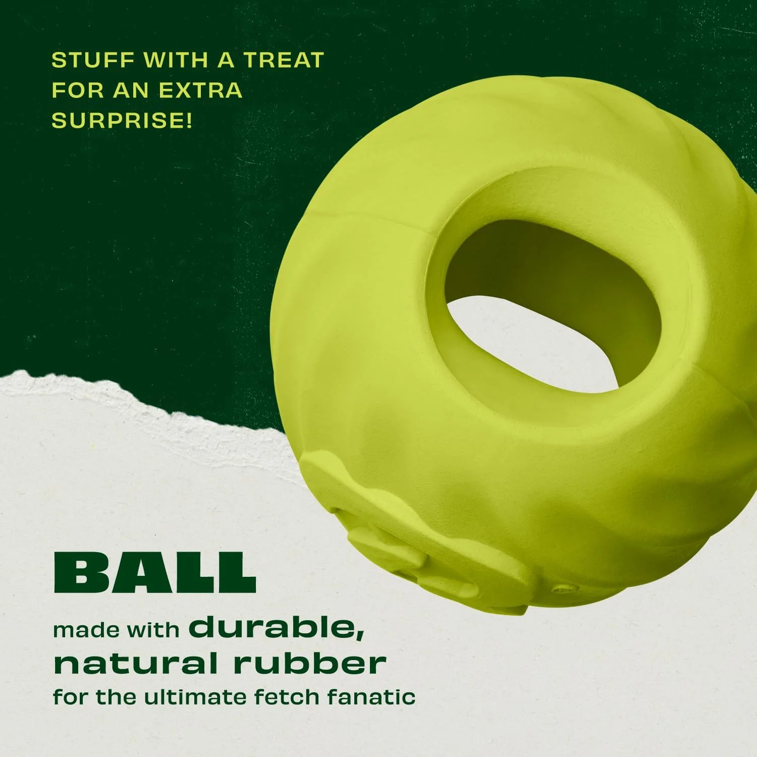 Benebone Dog Ball, Natural Rubber - Image 2