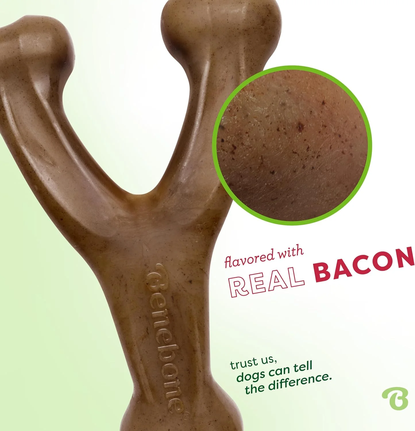 Benebone Wishbone Durable Dog Chew Toy for Aggressive Chewers, Made in USA, Real Bacon Flavor - Image 2