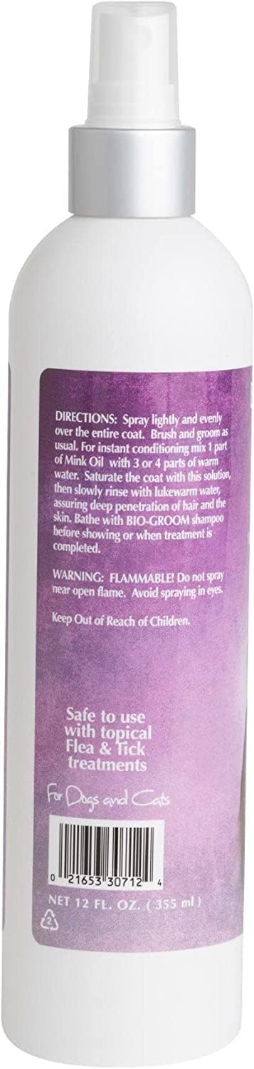 Bio-Groom Mink Oil Dog Conditioner Spray – Dog Sunscreen, Vitamin E, Non-Sticky, Dog Polish, Cat & Dog Grooming Supplies, Cruelty-Free, Made in USA, Dog Products 12 fl oz 2-Pack - Image 2