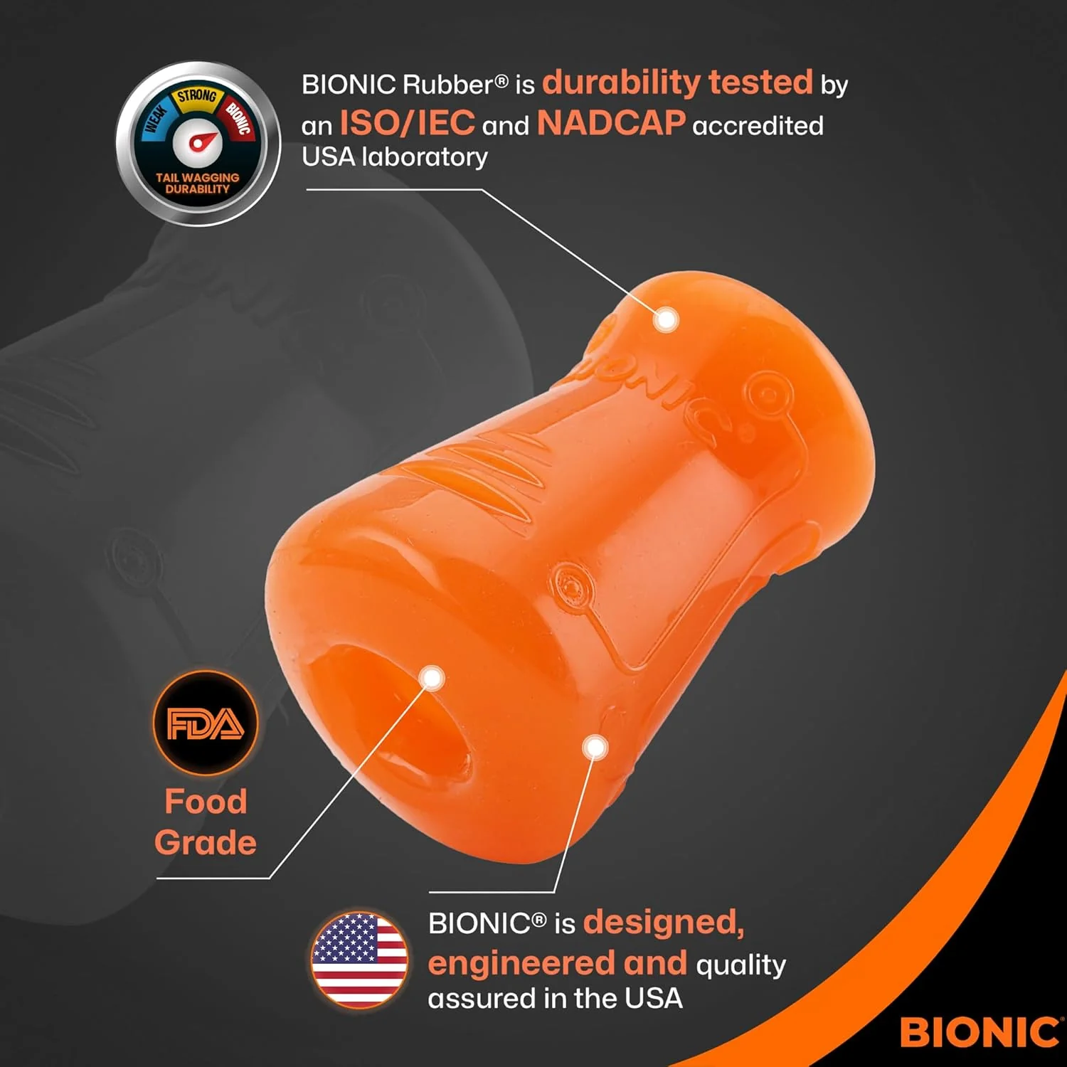 BIONIC Treat Shaker Dog Toy, Large - Interactive Dog Chew Toy That Stands Up to The Toughest Chewers - Image 6