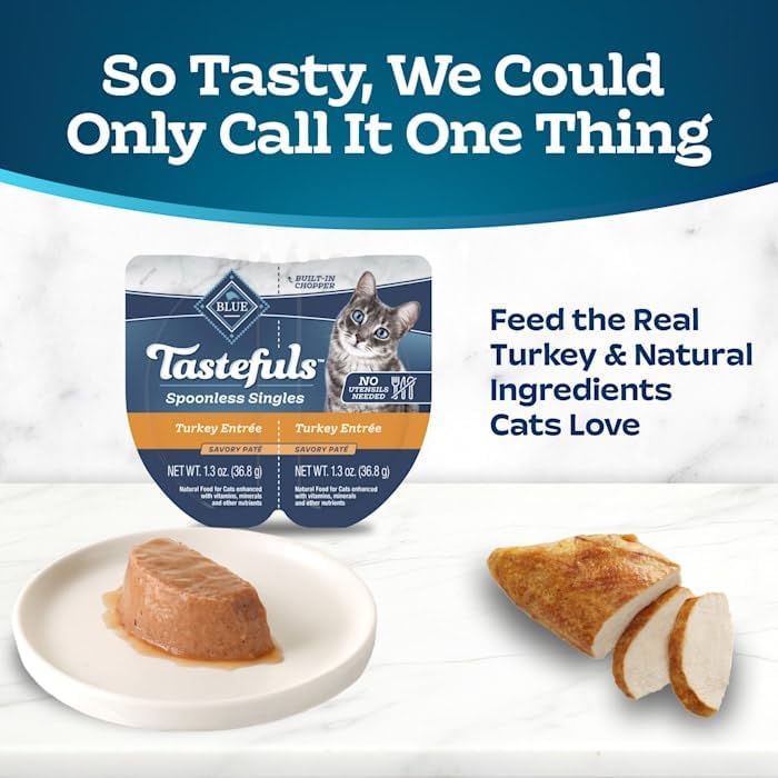 Blue Buffalo Blue Tastefuls Spoonless Singles Turkey Entree Adult Pate Wet Cat Food, 2.6 oz., Case of 10 - Image 2