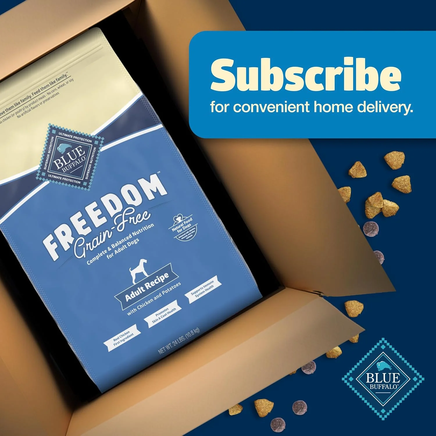 Blue Buffalo Freedom Grain-Free Dry Dog Food, Complete & Balanced Nutrition for Adult Dogs, Made in the USA With Natural Ingredients, Chicken & Potatoes - Image 12