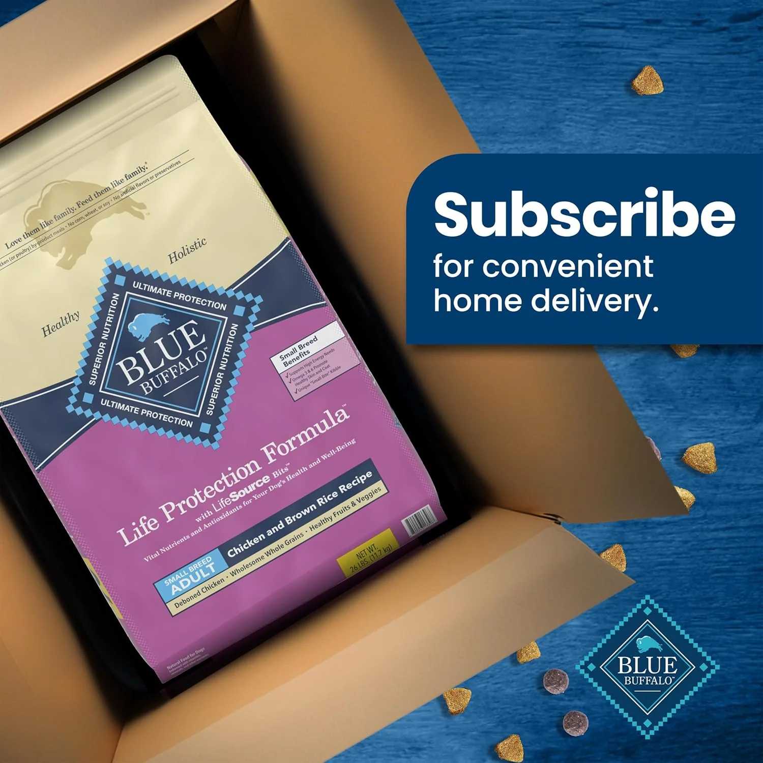 Blue Buffalo Life Protection Formula Adult Small Breed Dry Dog Food, Supports High Energy Needs, Made with Natural Ingredients, Chicken & Brown Rice Recipe - Image 6