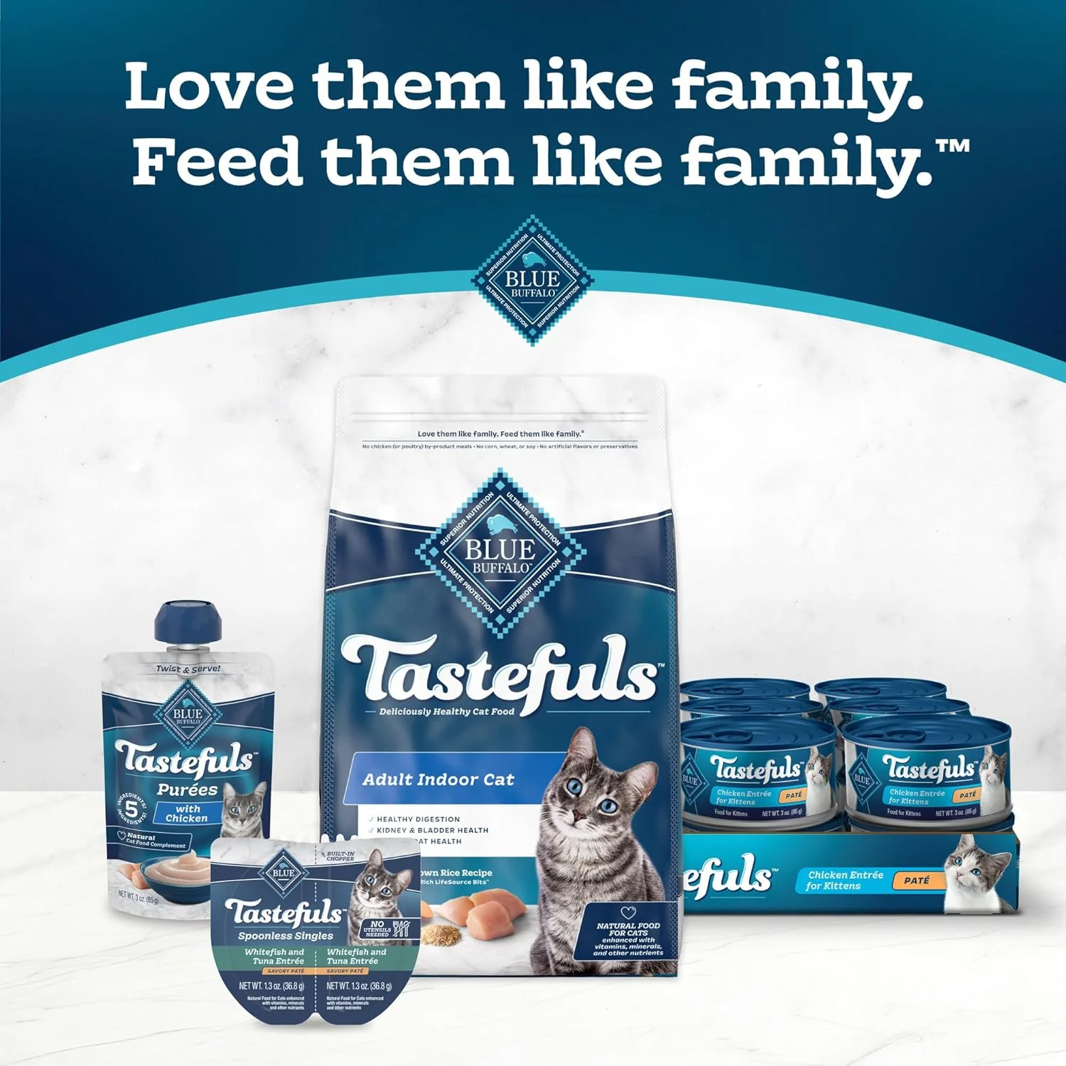 Blue Buffalo Tastefuls Spoonless Singles Variety Pack, Wet Cat Food Paté, 2.6-oz. Twin-Pack Trays, Whitefish/Tuna & Salmon Entreé - Image 9