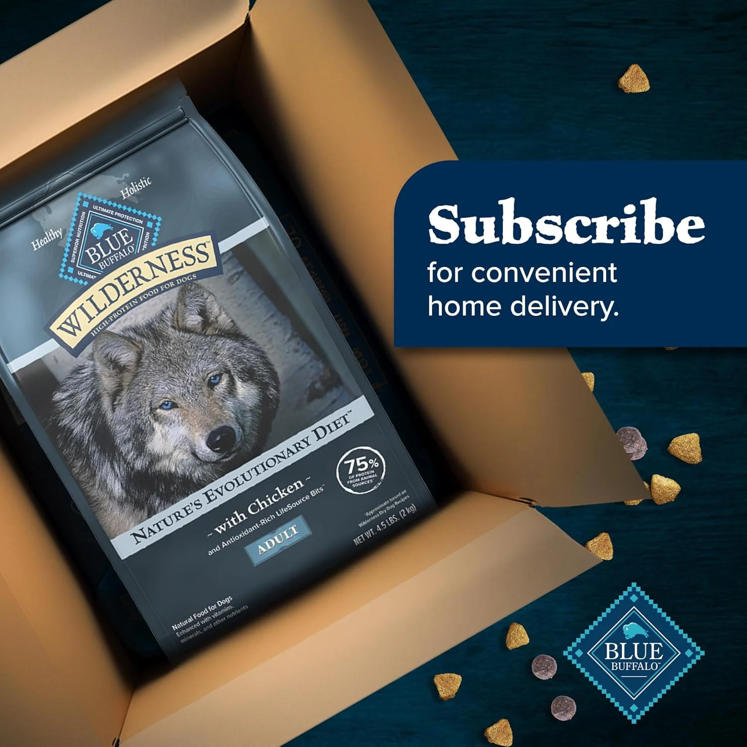 Blue Buffalo Wilderness Adult High-Protein Dry Dog Food Wholesome Grains Natural Ingredients - Image 12