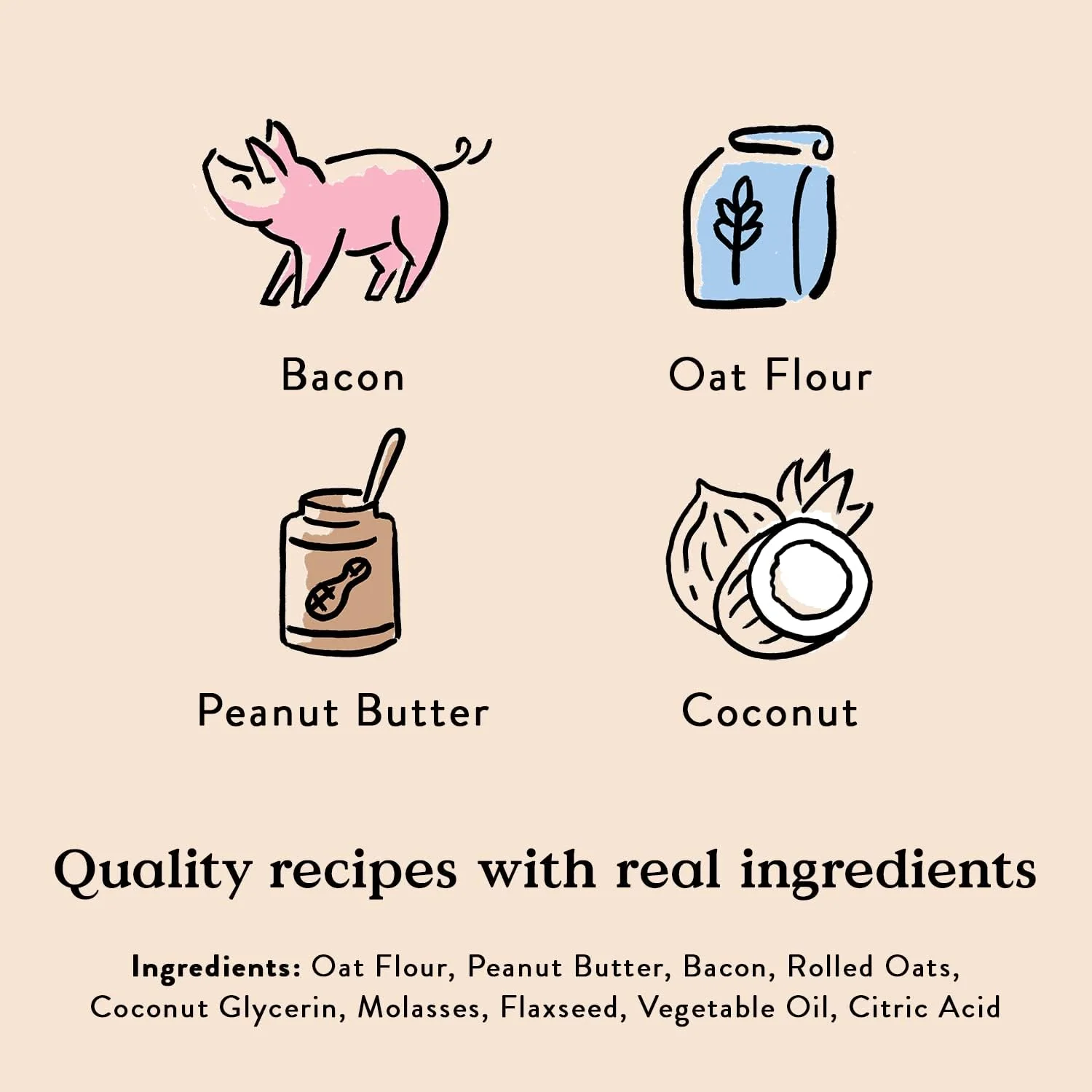 Bocce's Bakery Bac'n Nutty Soft & Chewy Dog Treats, Wheat-Free PB & Bacon Flavored All Natural Limited Ingredient Oven Baked Cookies for Dogs, 6 oz Bag - Image 3