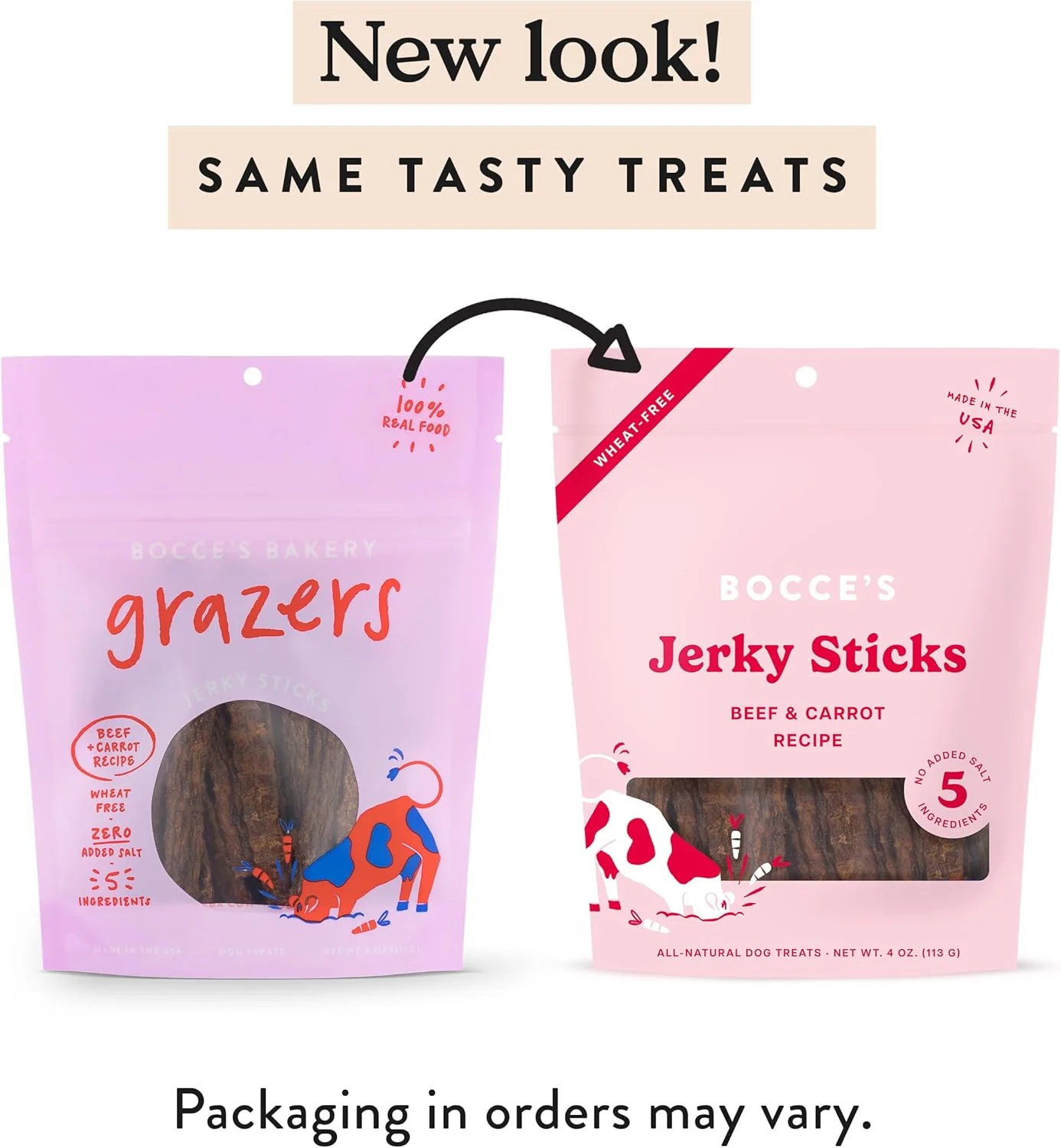 Bocce's Bakery Jerky Stick Dog Treats, Wheat-Free, Made with Limited-Ingredients, Baked in The USA with No Added Salt or Sugar, All-Naural & High-Protein, Beef & Carrot Recipe, 4 oz - Image 2