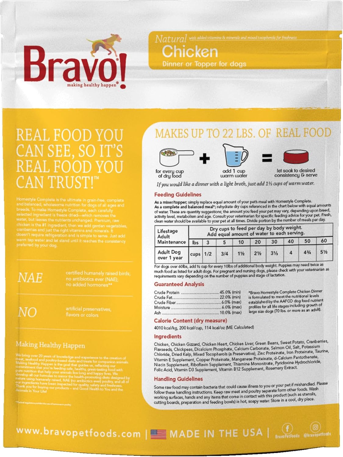 Bravo! Homestyle Complete Freeze Dried Raw Dog Food or Topper, 4 Pounds, Add Water to Rehydrate for up to 18 Pounds of Food, Grain Free, Gluten Free - Image 2